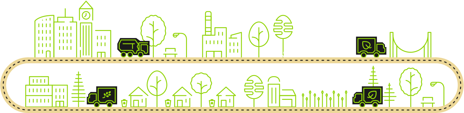 Graphic of the life cycle of organic waste